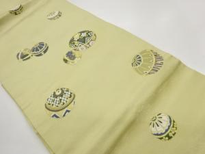 鈴に紅葉・花唐草模様織出し名古屋帯